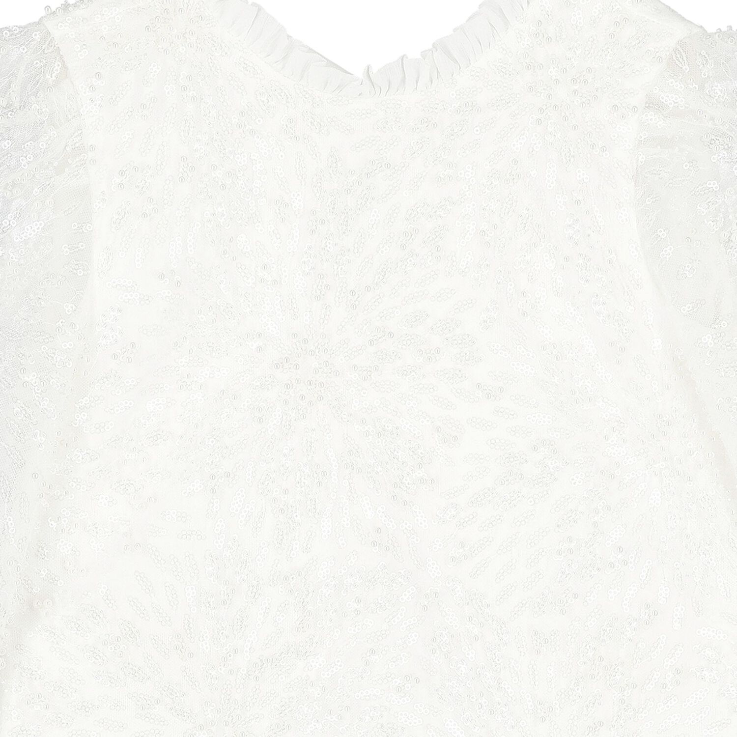 Girls White Embellished Tulle Dress, 1, hi-res