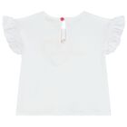 طقم بنات شورت بالشعار باللون الأبيض, 1, hi-res