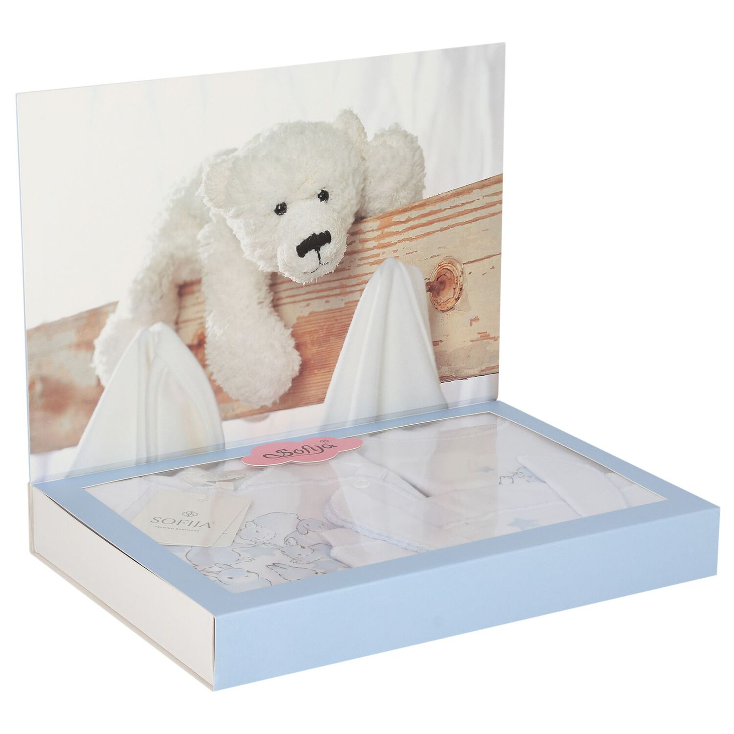 طقم هدايا أفرول أولاد باللونين الأبيض والأزرق للأطفال , 1, hi-res