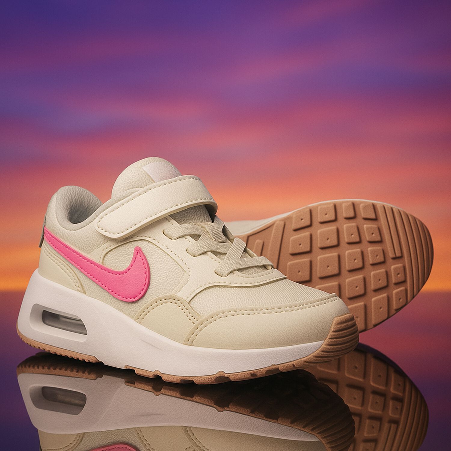 Girls White & Pink Nike Air Max Trainers, 2, hi-res image number null