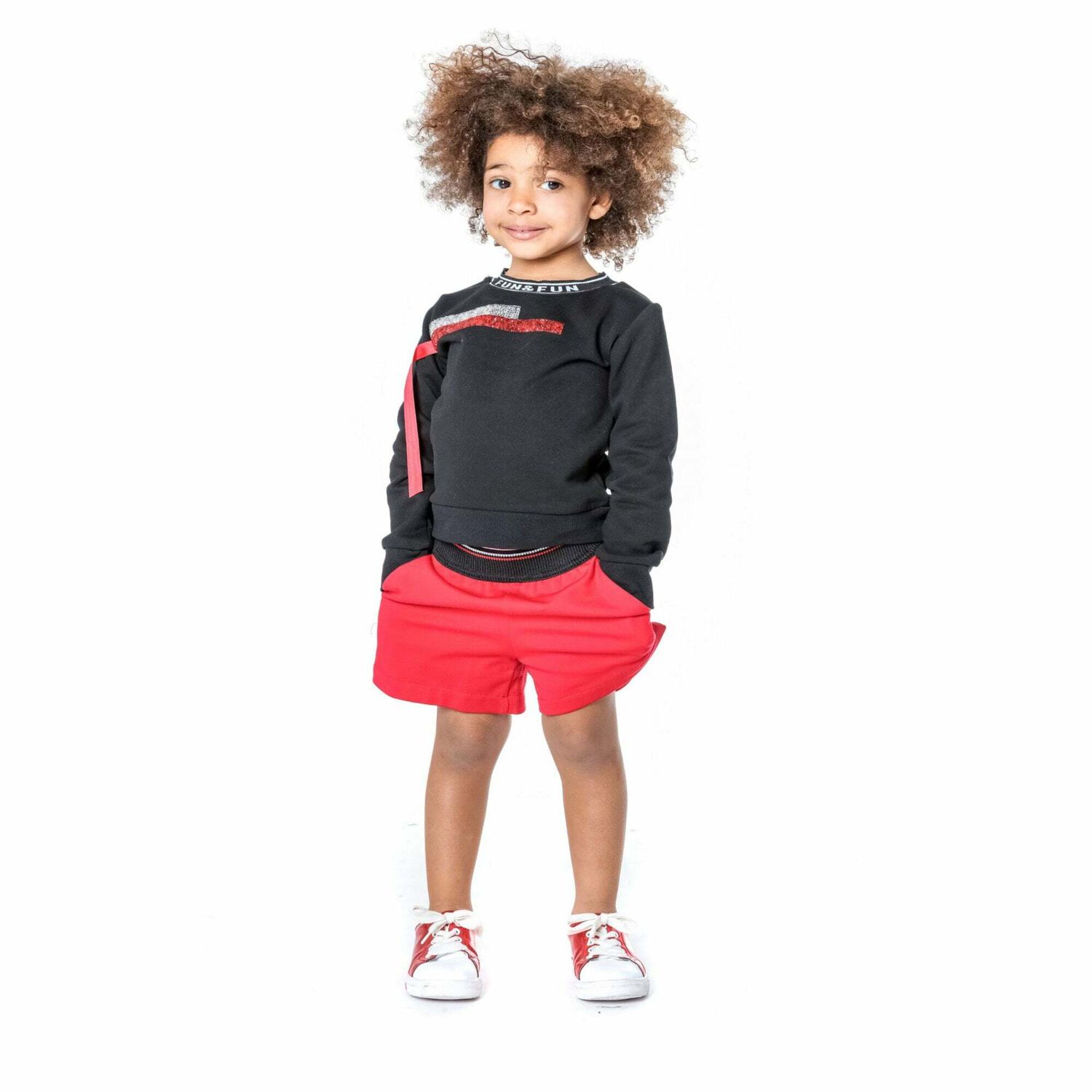 Girls Red Jersey Shorts, 1, hi-res image number null