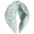 عصابة رأس مزينة بالكريستال والخرز باللون الأزرق للبنات, 1, hi-res