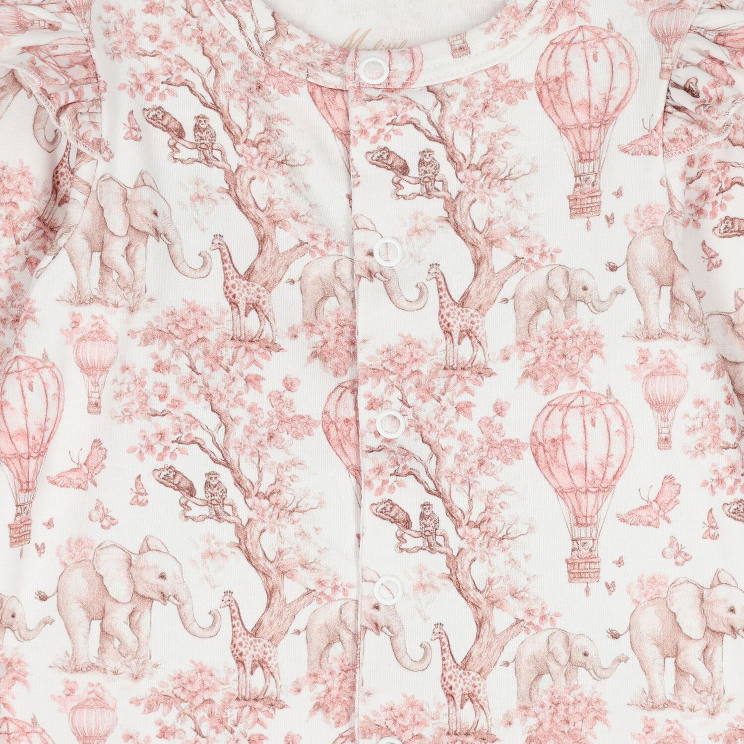 طقم هدايا ملابس أطفال بشعار افريقيا باللون الابيض والوردي للبنات , 1, hi-res