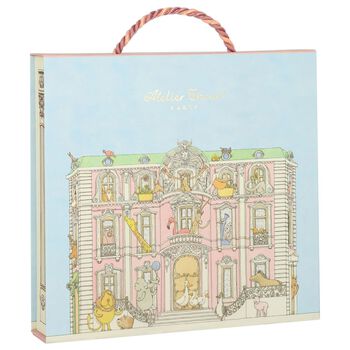 طقم أولاد هدايا أفرول بالشعار باللون الأبيض والأزرق 