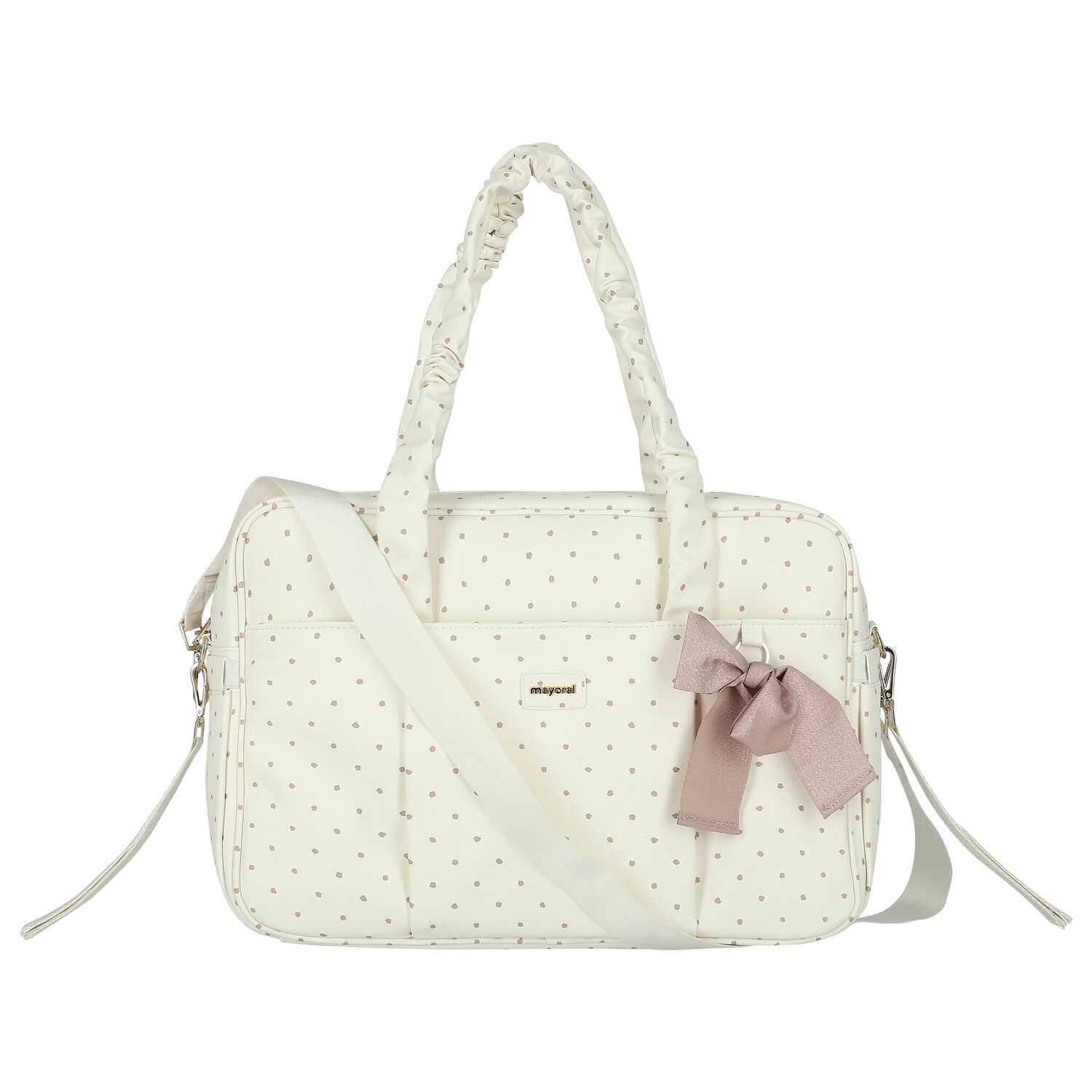 Ivory Faux Leather Baby Changing Bag, 1, hi-res image number null