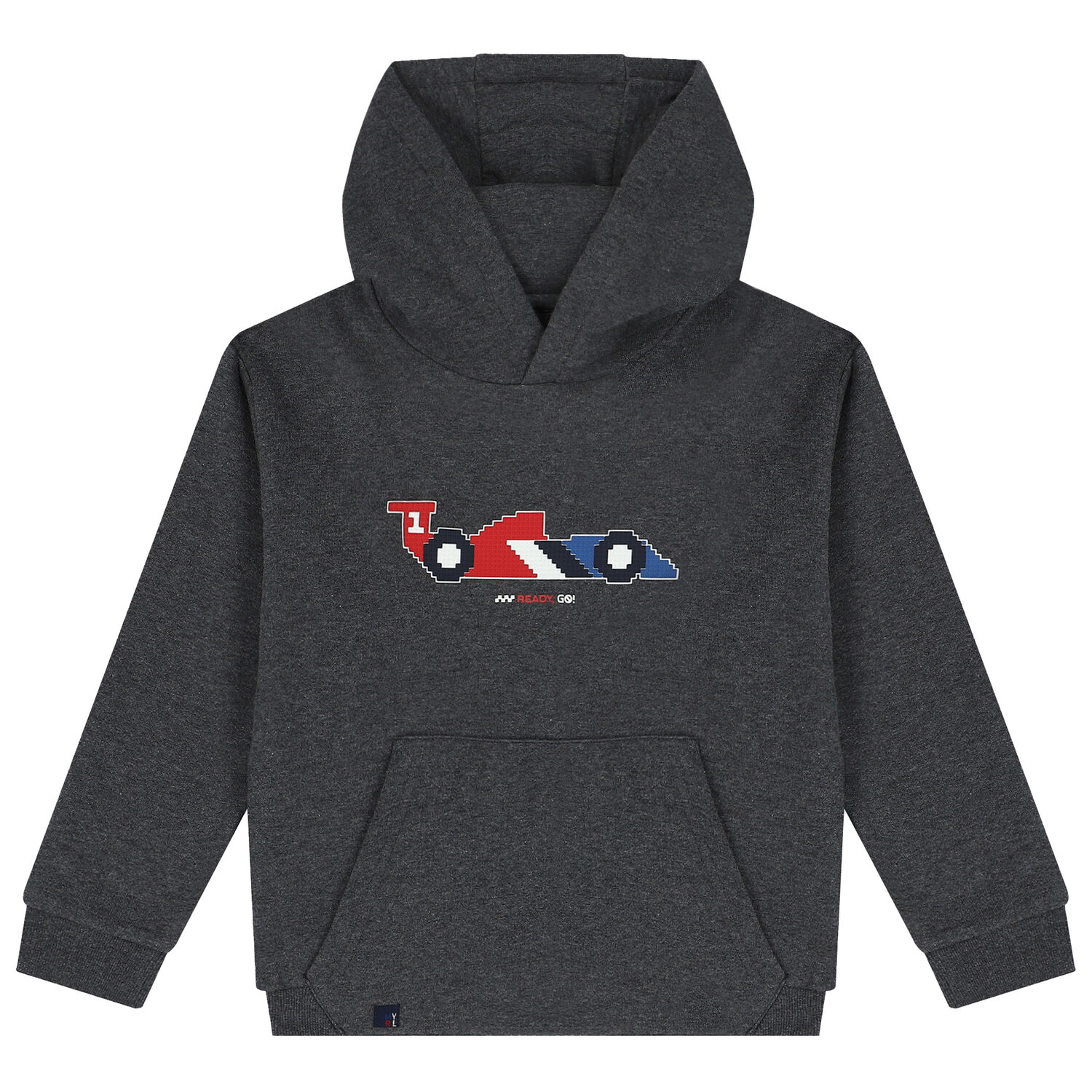 Boys Grey Race Car Hooded Top, 1, hi-res image number null