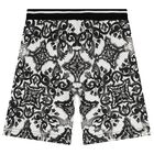 Boys Black & White Majolica Shorts, 1, hi-res