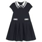 Girls Navy Blue & White Dress , 1, hi-res