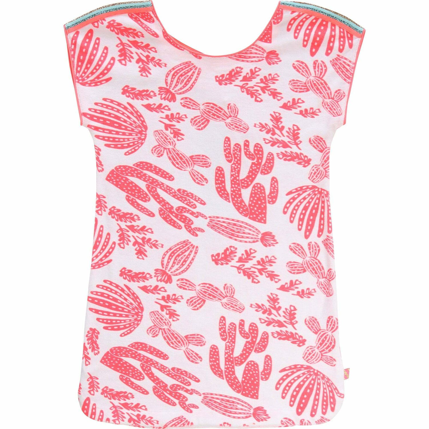 فستان باللون الابيض والزهري للبنات, 1, hi-res image number null