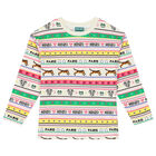 Girls Multi-Coloured Striped T-Shirt, 1, hi-res