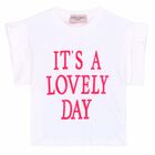 Girls Off White Embroidered Text T-Shirt, 1, hi-res