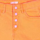 Girls Orange Denim Shorts, 1, hi-res