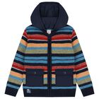 Boys Multi-Coloured Striped Jacket, 1, hi-res