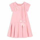 Girls Pink Bow Dress , 1, hi-res