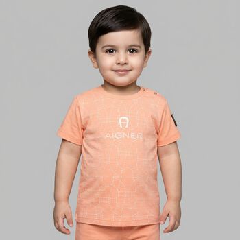 Younger Boys Orange Logo T-Shirt