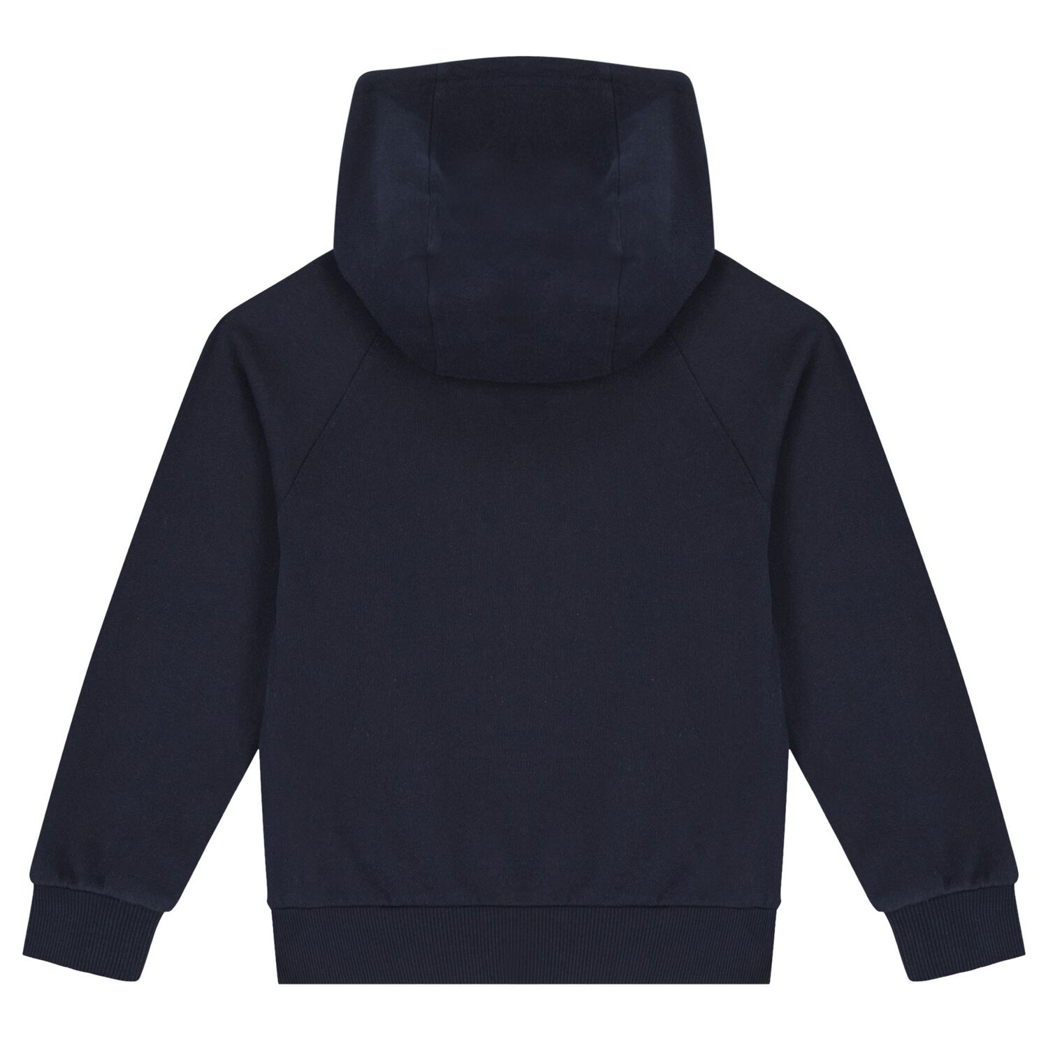 Boys Navy Blue Logo Hooded Zip Up Top, 1, hi-res