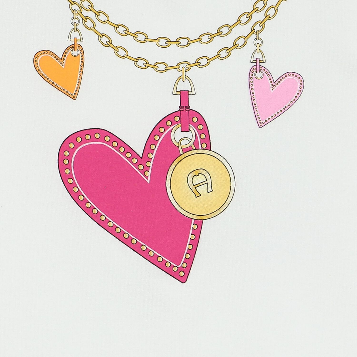 تيشيرت بنات بالشعار وطبعة قلب باللون الأبيض, 1, hi-res image number null