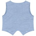 طقم شورت بشعار باللون أبيض وأزرق للأولاد , 1, hi-res