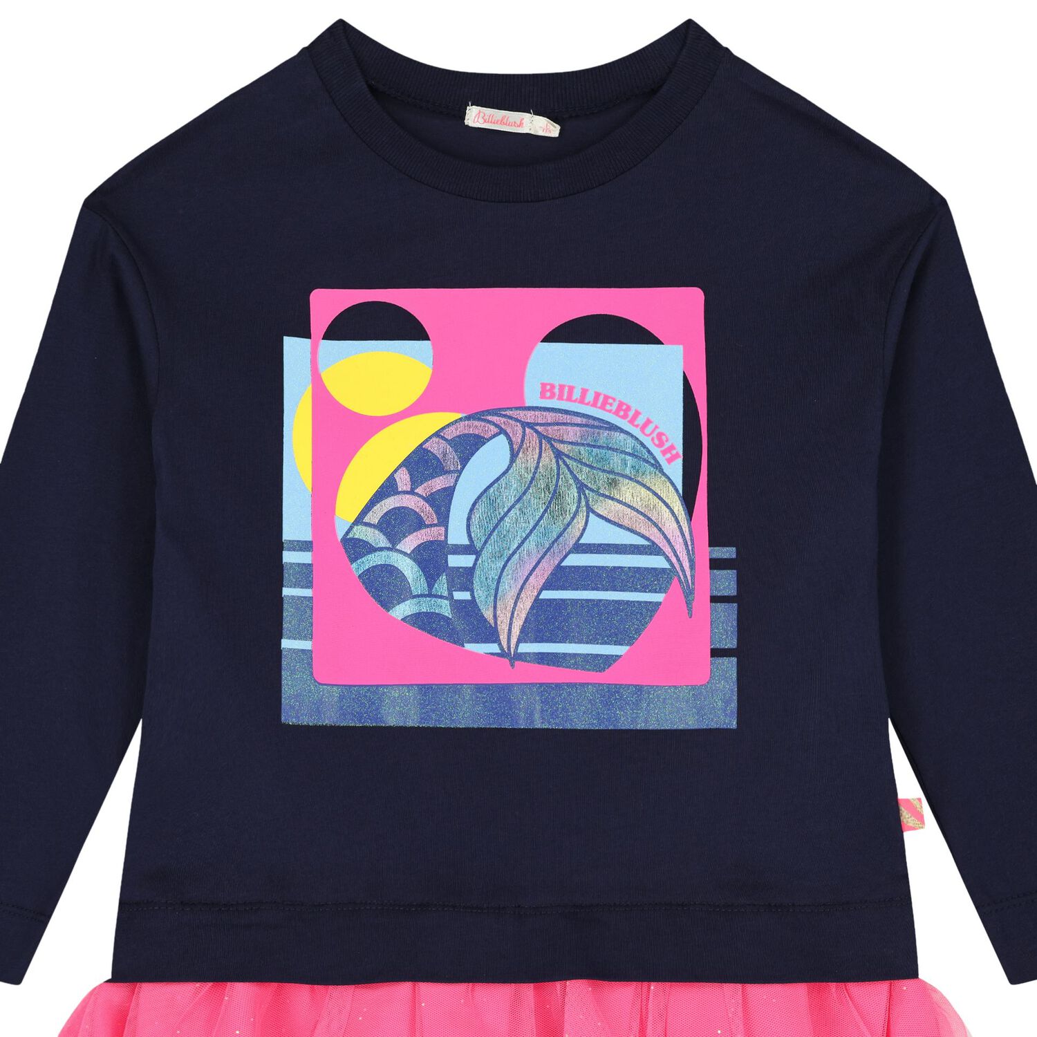 فستان بنات تول بشعار شوبيت باللون الكحلي و الوردي , 1, hi-res image number null