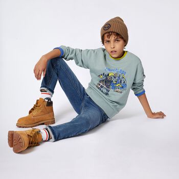 Boys Blue Denim Logo Jeans