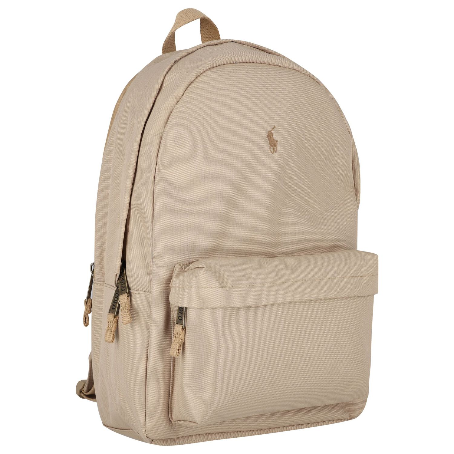 Beige Canvas Pony Logo Backpack ( 44cm ) , 1, hi-res