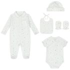 Baby Boys White Star & Crown 5 Piece Gift Set, 2, hi-res