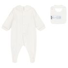 Baby Girls White Teddy Bear Logo Babygrow Gift Set, 2, hi-res
