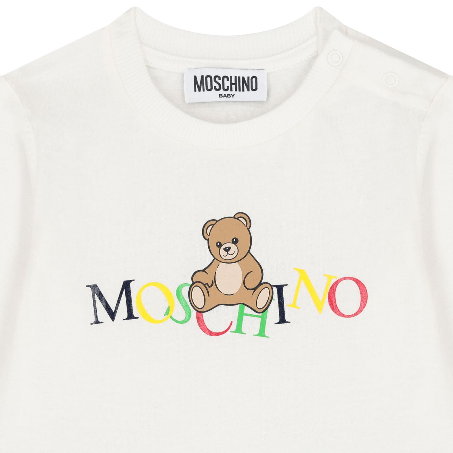 Younger Ivory Teddy Bear Logo Long Sleeve Top, 1, hi-res image number null