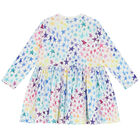 فستان بنات بطبعة النجوم باللون الابيض, 1, hi-res