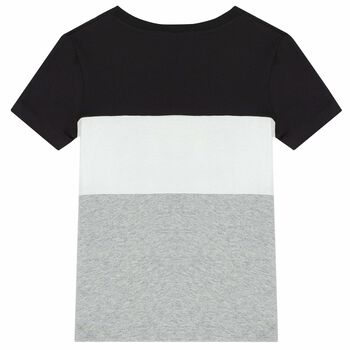 Boys Grey, Black & White Logo T-Shirt