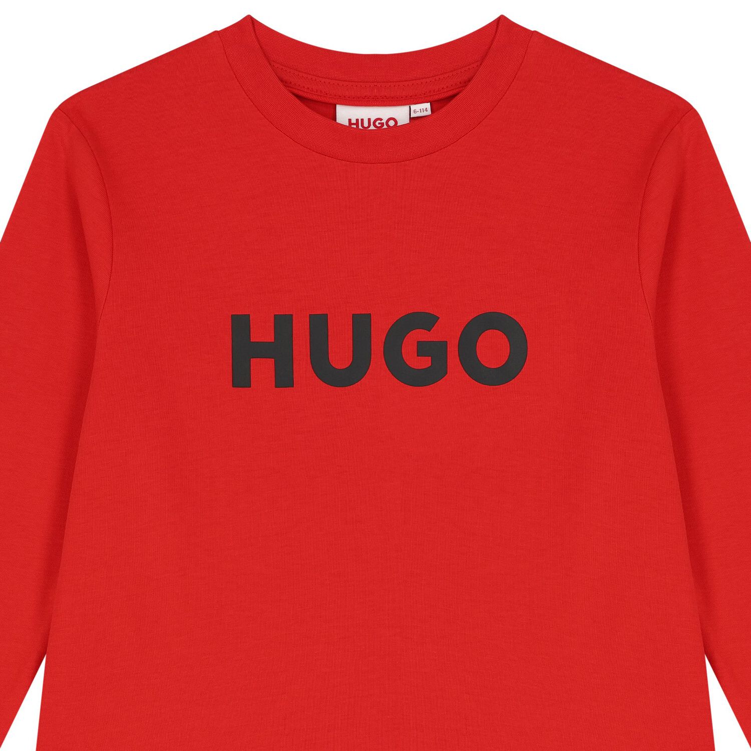 Boys Red Logo Long Sleeve Top, 2, hi-res