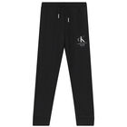 Girls Black Logo Joggers, 1, hi-res