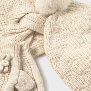 Younger Girls Ivory Knitted 3 Piece Set