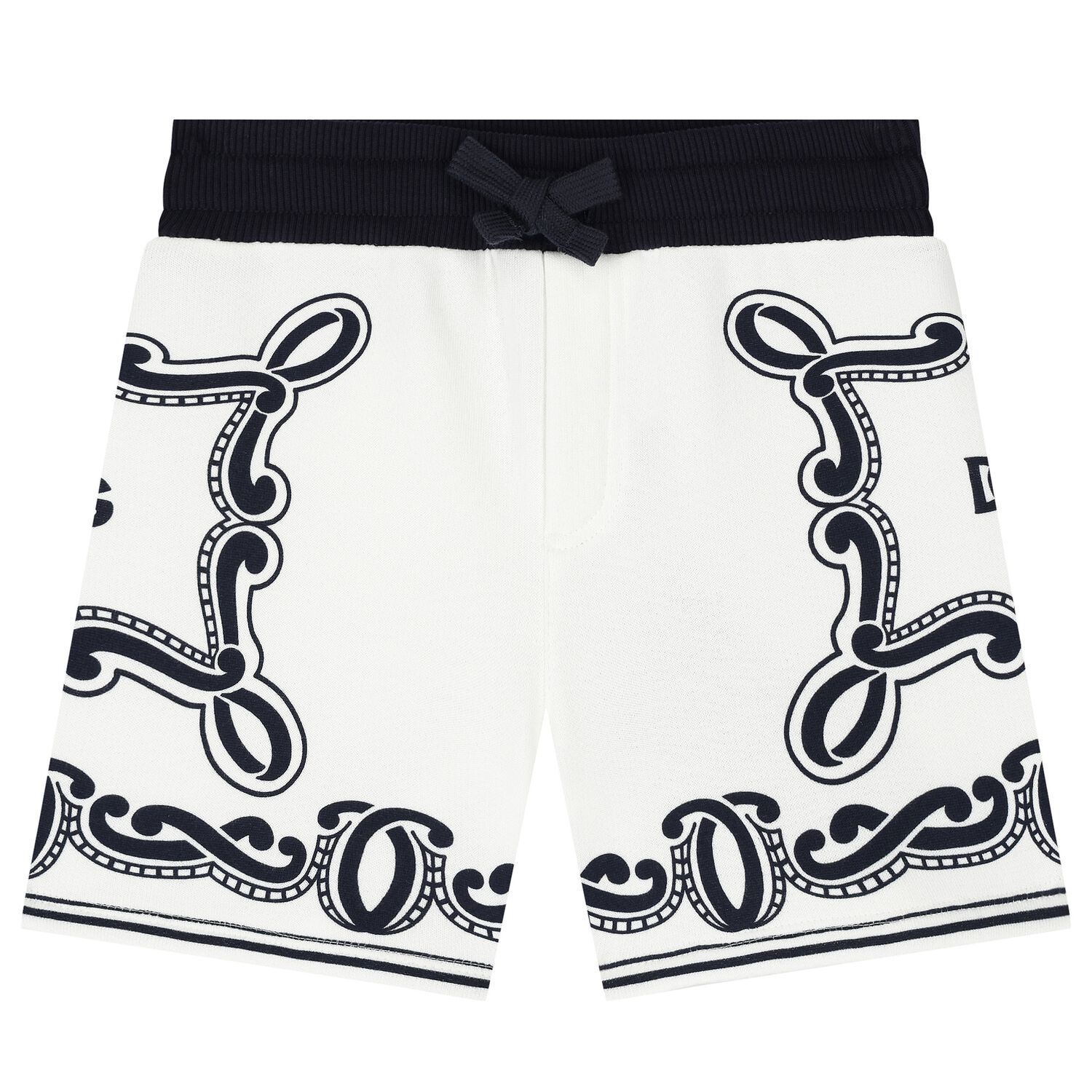 Younger Boys Ivory & Navy Blue Bandana Shorts, 1, hi-res image number null