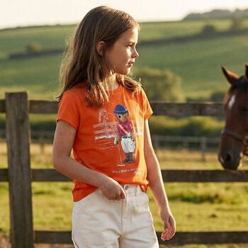 Girls Orange Polo Bear T-Shirt