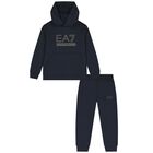 Boys Navy Blue Logo Tracksuit, 4, hi-res
