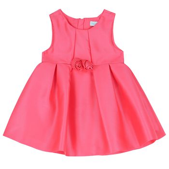 Younger Girls Pink Satin Dress