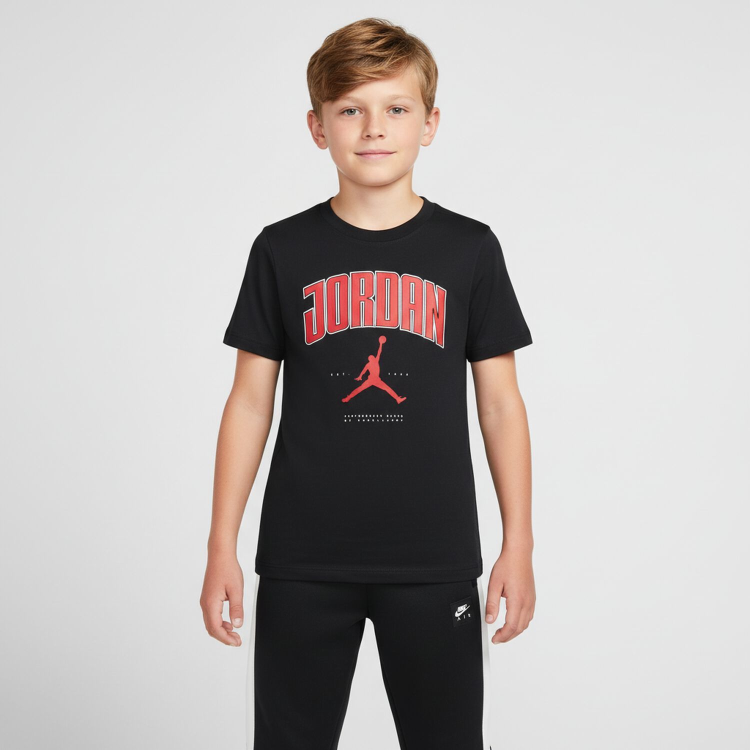 Boys Black Jordan T-Shirt, 1, hi-res