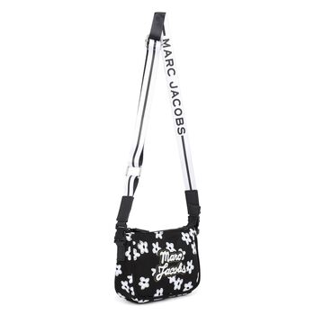Girls Black Flower Logo Handbag