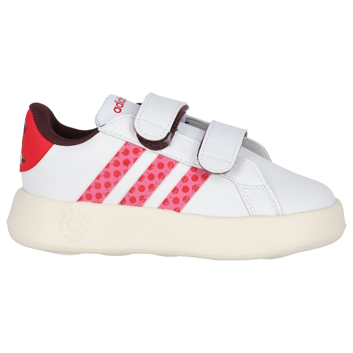 حذاء بنات رياضي بالشعار باللون الأبيض والوردي, 1, hi-res image number null