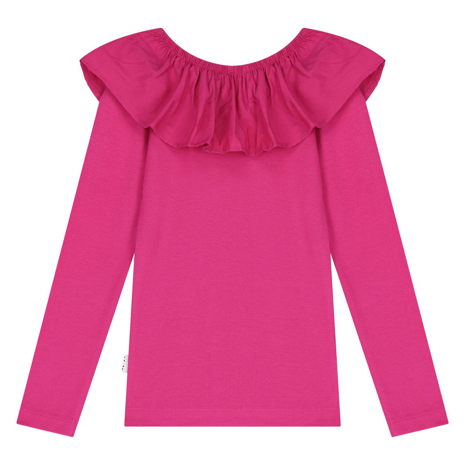 Girls Pink Ruffle Long Sleeve Top, 2, hi-res image number null