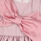 Girls Pink Satin Bow Dress, 1, hi-res
