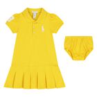Baby Girls Yellow Logo Dress Set, 1, hi-res