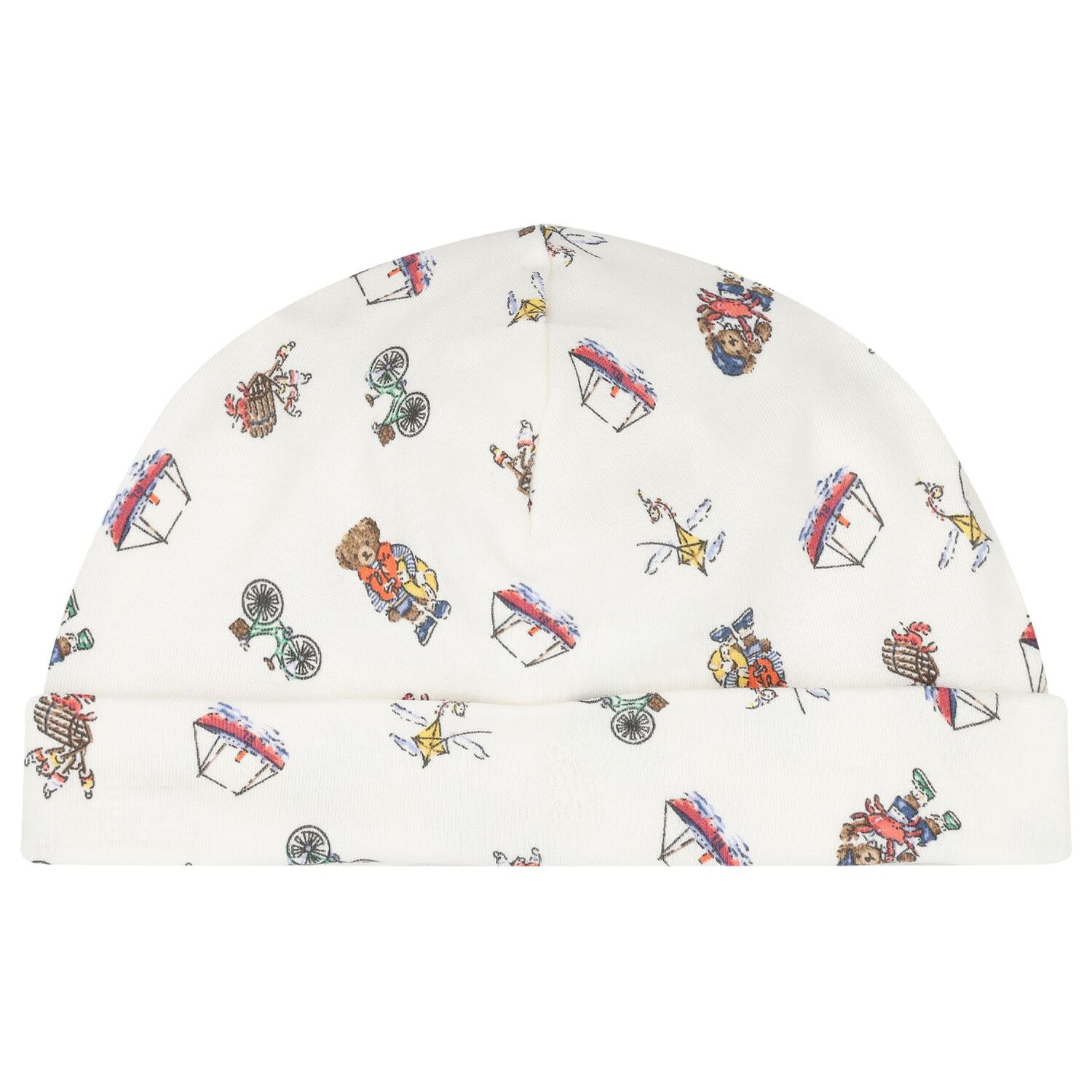 طقم ملابس القطن باللون  العاجي على شكل دب مرح, 1, hi-res