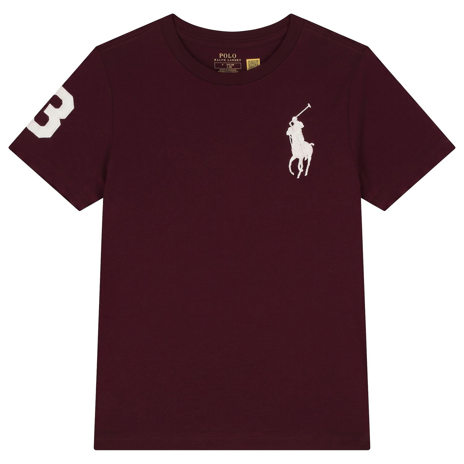 Boys Burgundy Logo T-Shirt, 1, hi-res