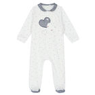 Baby Girls White Heart Babygrow, 1, hi-res