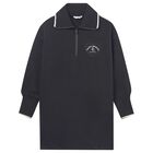 Girls Black Polo Dress, 1, hi-res