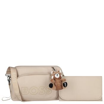 Beige Logo Red Panda Baby Changing Bag ( 38cm )