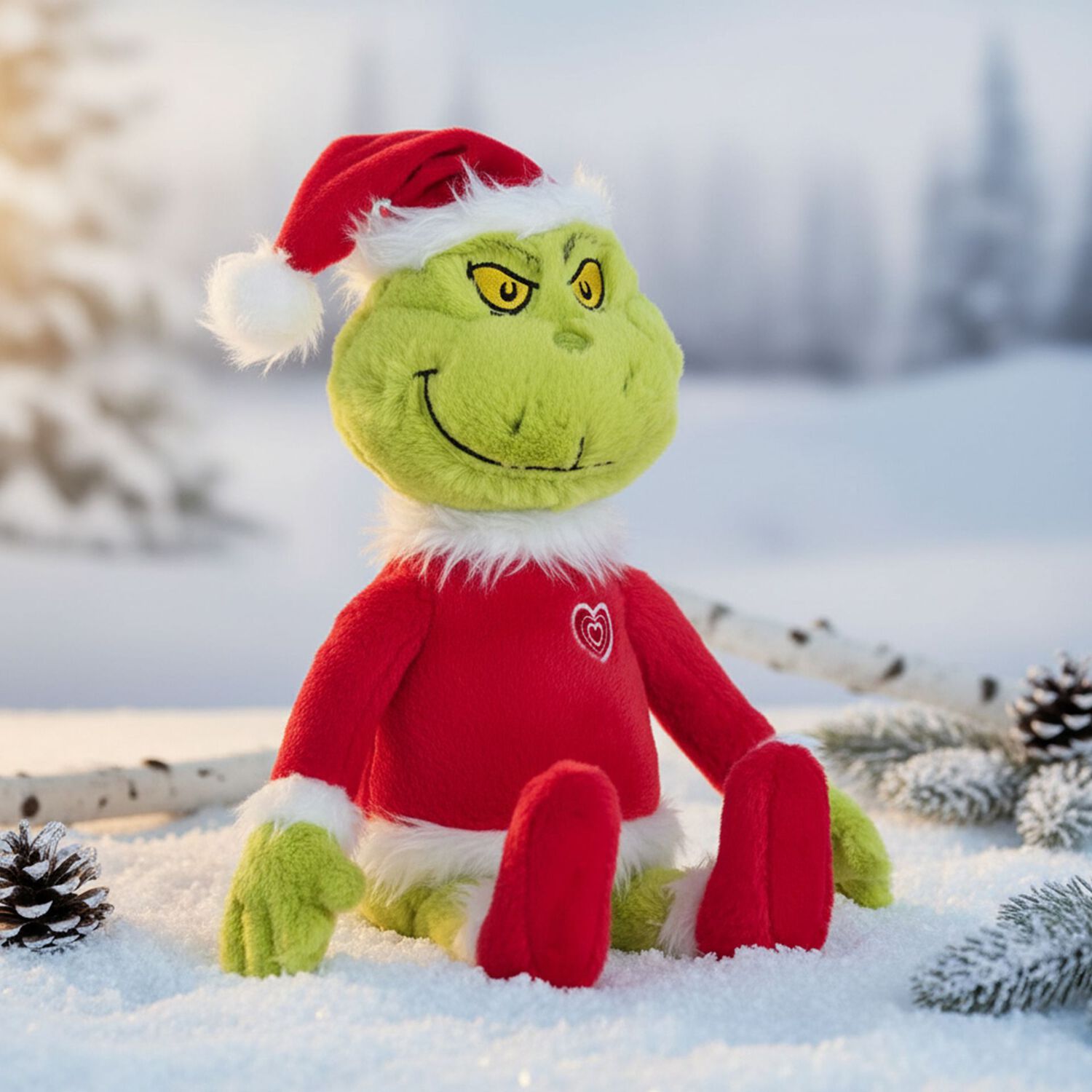Green & Red Dr. Seuss Santa Grinch Soft Toy ( 34CM ), 1, hi-res