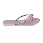 Girls Purple Bow Flip Flops, 1, hi-res
